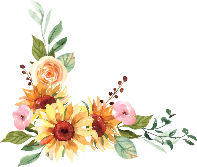 Sunflower Watercolor Floral Bouquets