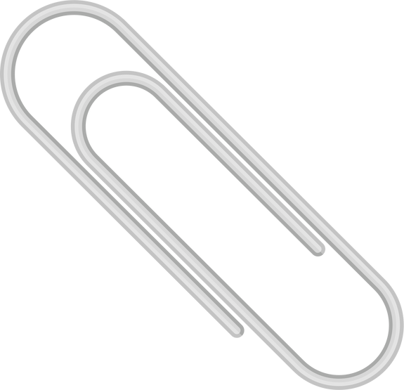 Paper clip icon in simple style. Silhouette of paper clip.