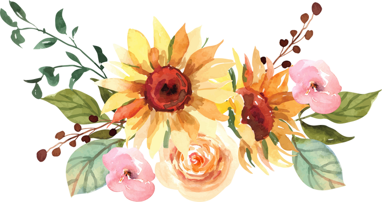 Sunflower Watercolor Floral Bouquets